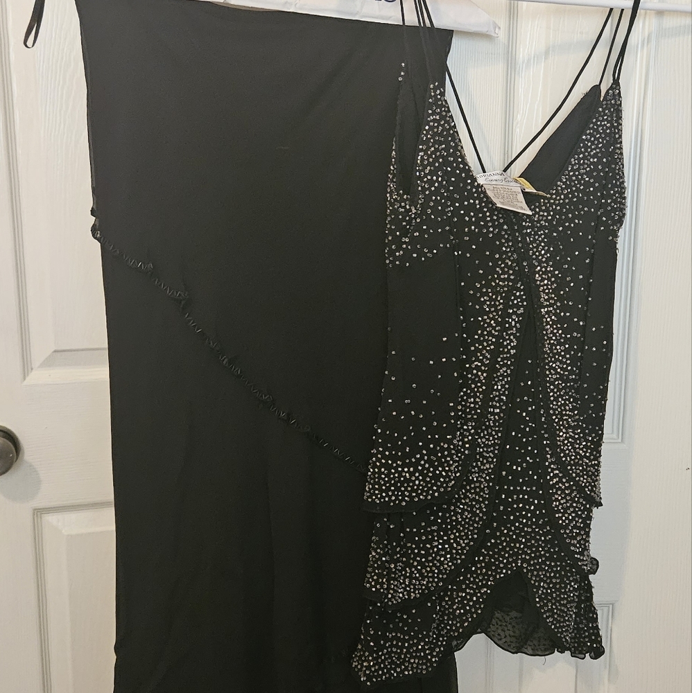 Elegant Skinny Strap Beaded Top by Adrianna Papell (Top Only)